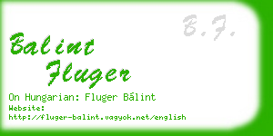 balint fluger business card
